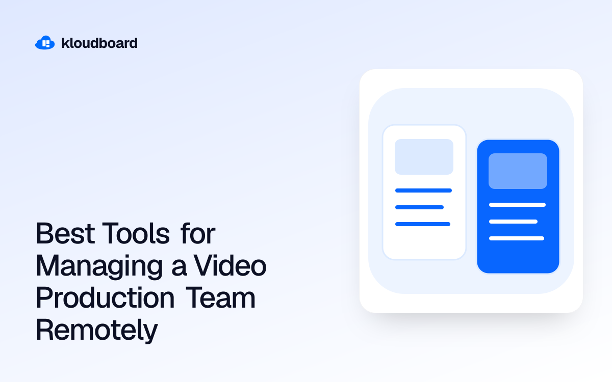 Best Tools for Managing a Video Production Team Remotely — two comparison cards side by side.