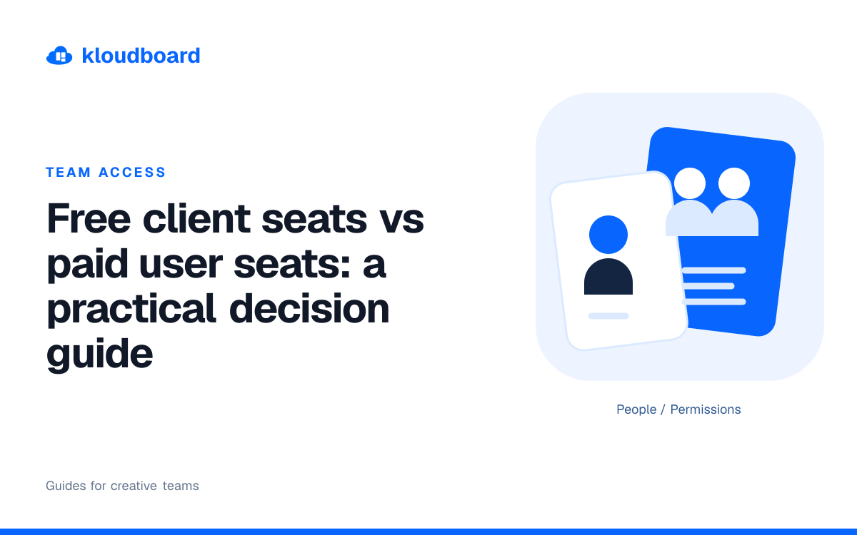 Free client seats vs paid user seats: a practical decision guide — individual and team profile cards.