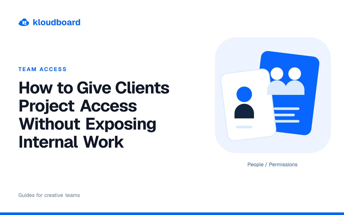 How to Give Clients Project Access Without Exposing Internal Work — individual and team profile cards.
