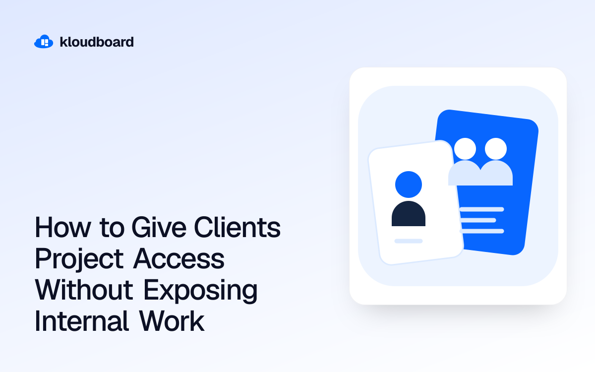 How to Give Clients Project Access Without Exposing Internal Work — individual and team profile cards.