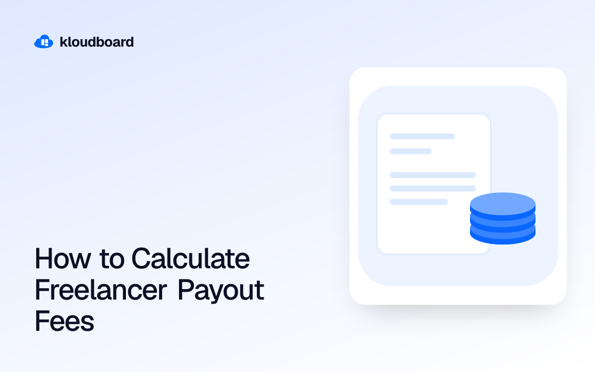 How to Calculate Freelancer Payout Fees — an invoice and stacked coins.