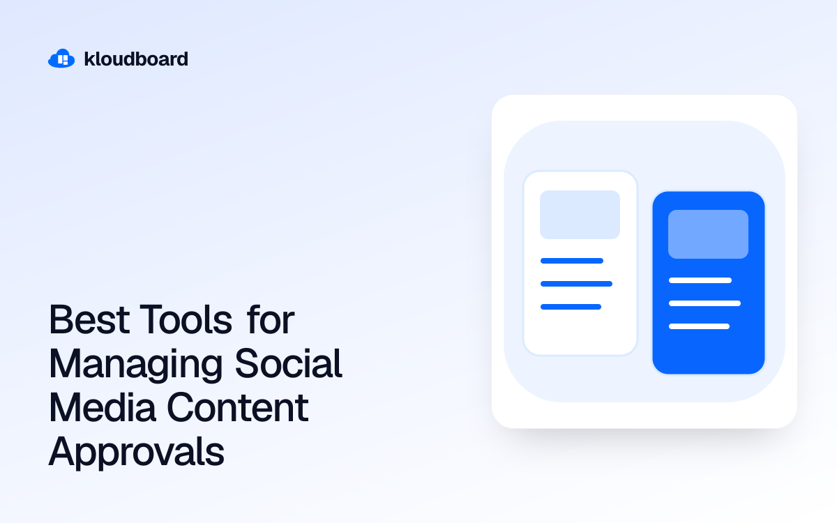 Best Tools for Managing Social Media Content Approvals — two comparison cards side by side.
